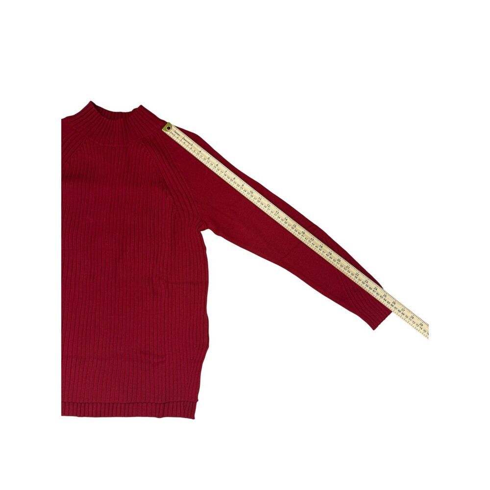 Banana Republic Red Ribbed Knit Sweater Medium NWT - Picture 3 of 8